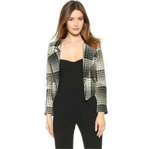 Haute Hippie Tweed Moto Jacket SZ XS Zipper Detail